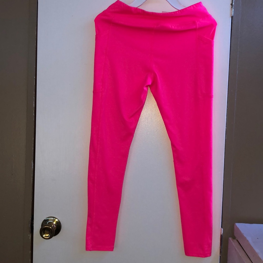 Kid pink leggings great for exercise!!
